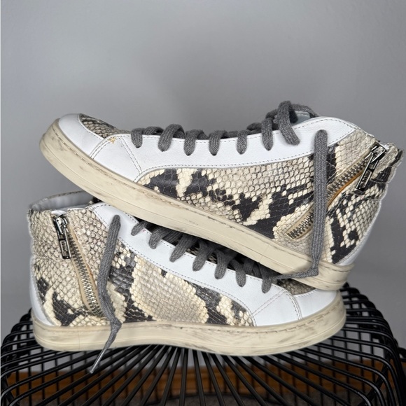 P448 Skate High-Top Sneakers Snakeskin Print Size 6 - Picture 5 of 8